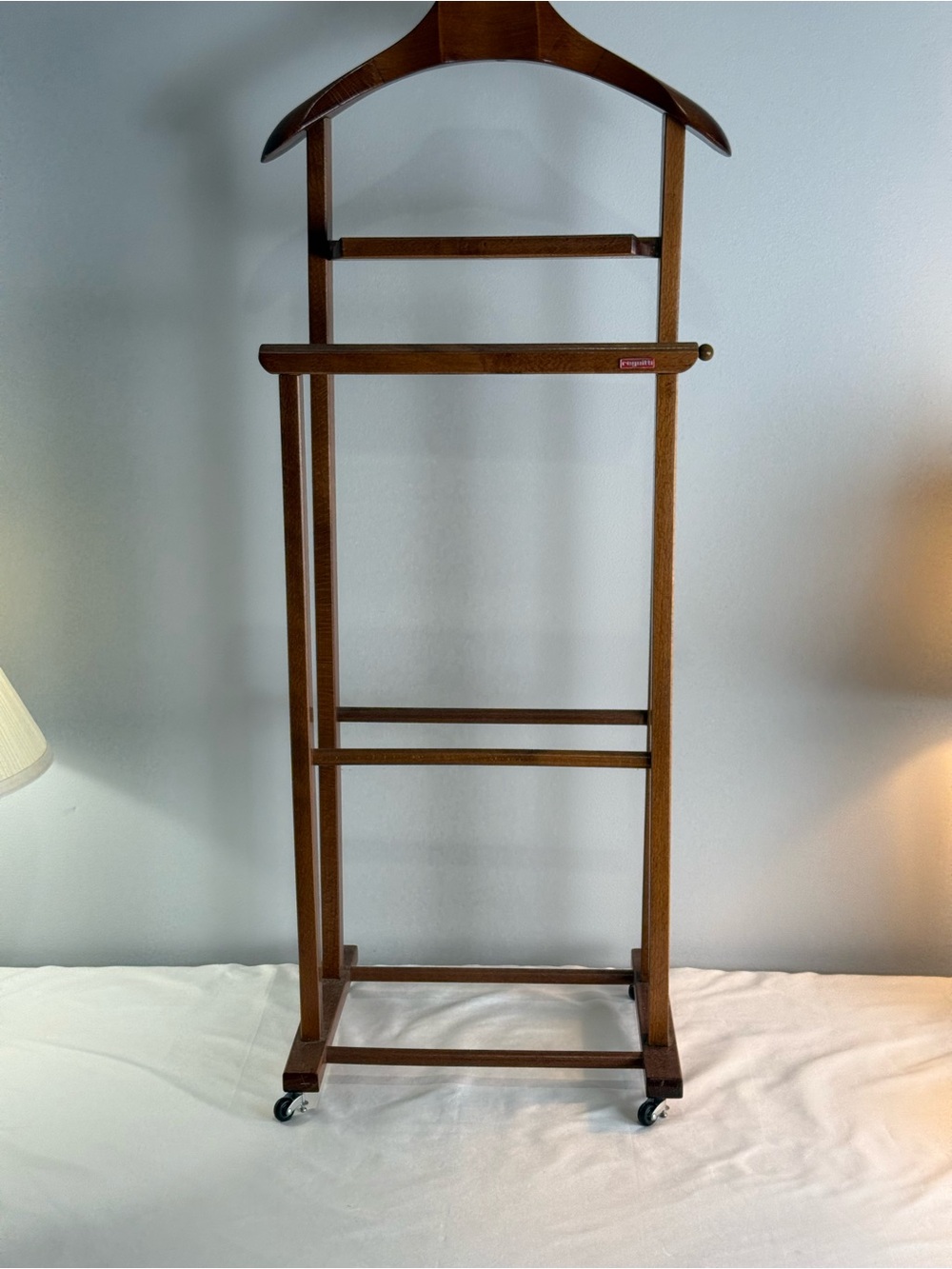 Vintage Reguitti Mid-Century Italian Suit Clothes  Valet Stand Roller Wheels 40”